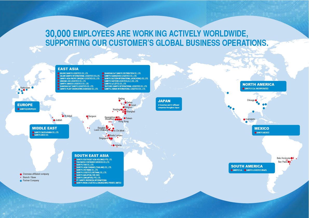 Map of Sankyu global operations